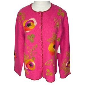 Susan Bristol Women’s Size Large Vintage Boiled Wool Cardigan/Jacket Modest NWT